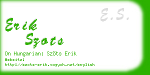 erik szots business card